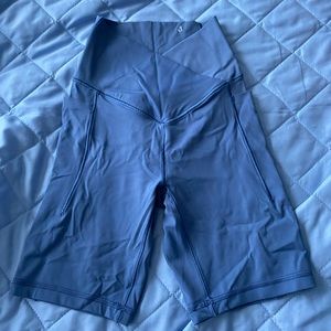 blue cross over aerie biker shorts